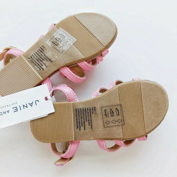 New Janie Jack Pink Sandals 7 - Picture 4 of 5